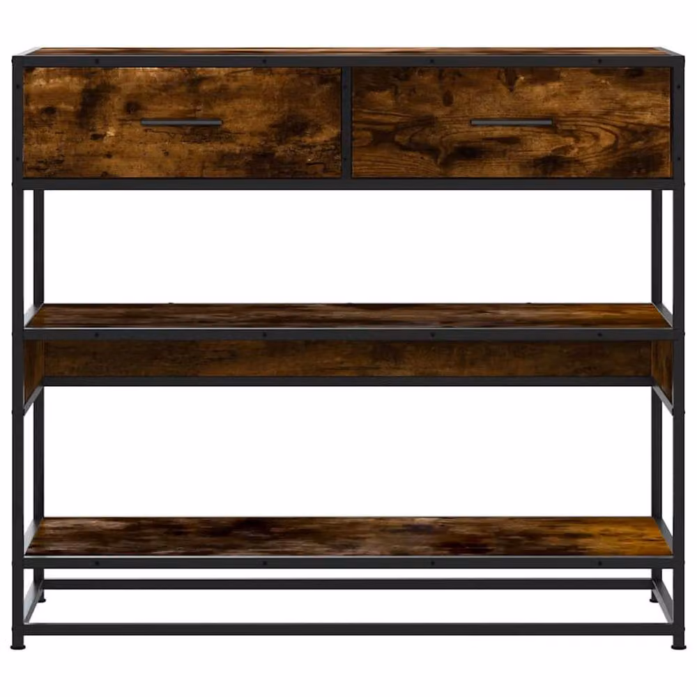 Berkfield Home Smoked Oak Console Table in Brown, W/D/H: 90 x 35 x 80 cm – 3