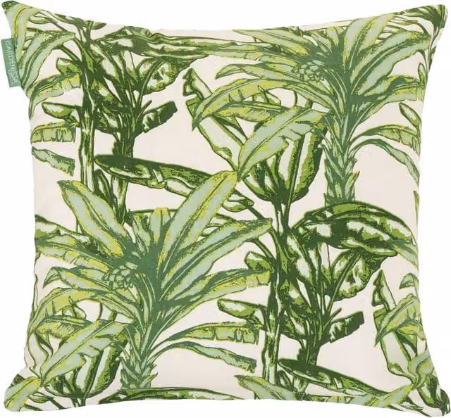 Gardenista Jungle Fern Printed Outdoor Square Scatter Cushion in Green and Beige, 45 x 45 cm