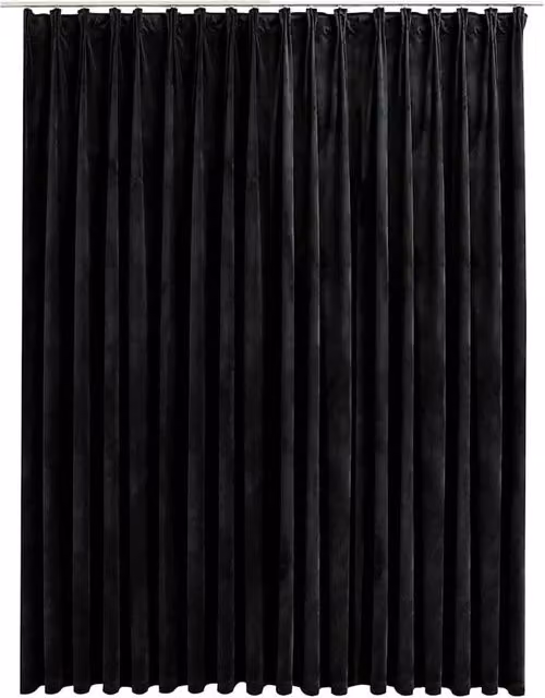 Berkfield Home Blackout Velvet Curtain with Hooks, Black, W: 290 cm, H: 245 cm – 1
