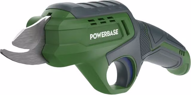 Powerbase 4V Cordless Pruner with Quick Charger and Rechargeable Battery, Green