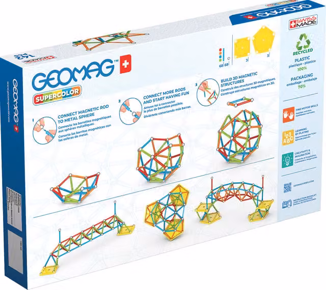 Geomag Magnetic Supercolor Creative Construction Set with 142 Pieces in Multicolour