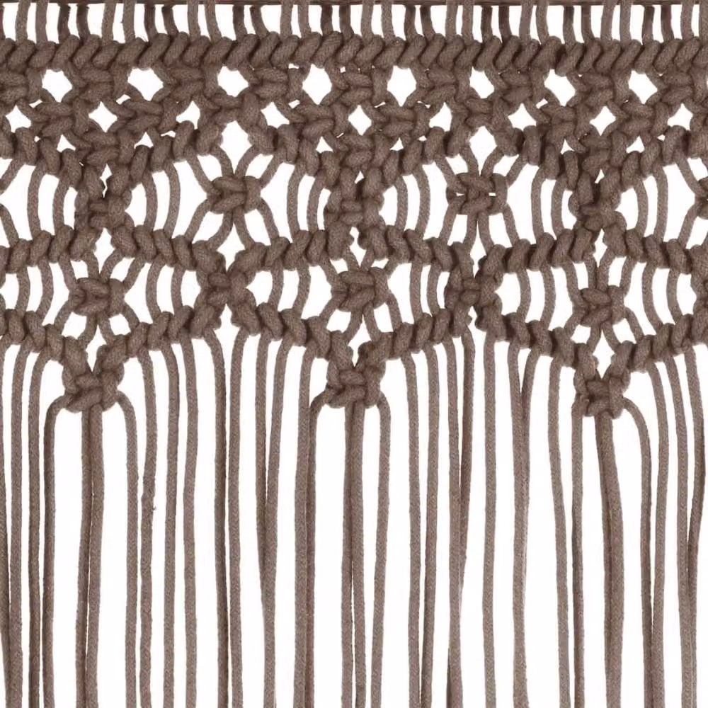 Berkfield Home Macrame Cotton Curtain in Taupe, W/H: 140 x 240 cm – 3