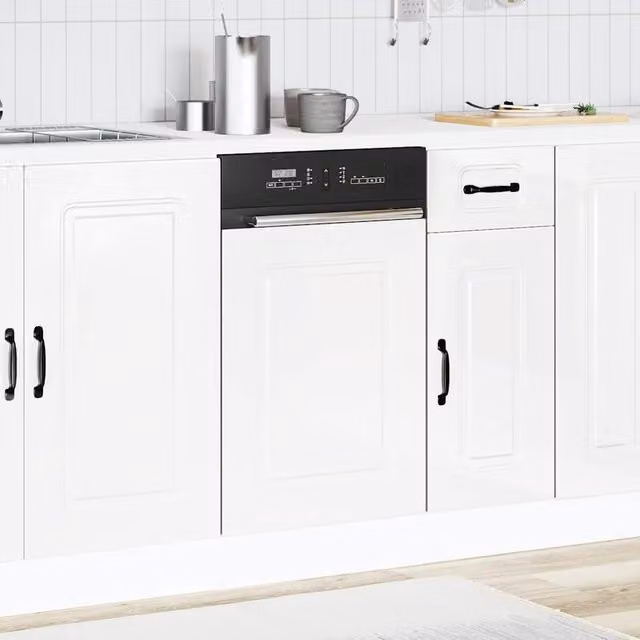 Berkfield Home Kalmar Decorative Dishwasher Panel, High Gloss White, W: 45 cm, D: 1.5 cm, H: 67 cm