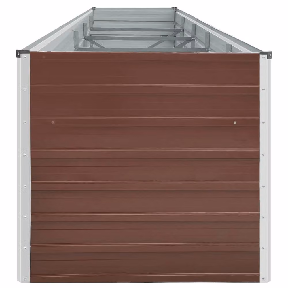 Berkfield Home Garden Galvanised Steel Raised Bed, Brown, W: 400 cm, D: 80 cm, H: 77 cm – 3