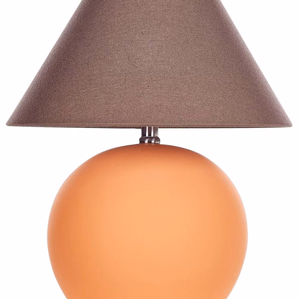 Wyld and Coco Orange Ceramic Table Lamp with Fabric Shade, Height: 41 cm – 2
