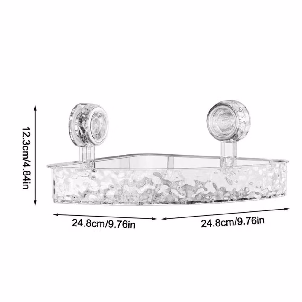 SPETLEK Transparent Suction Mounted Plastic Storage Shelf Holder – 2