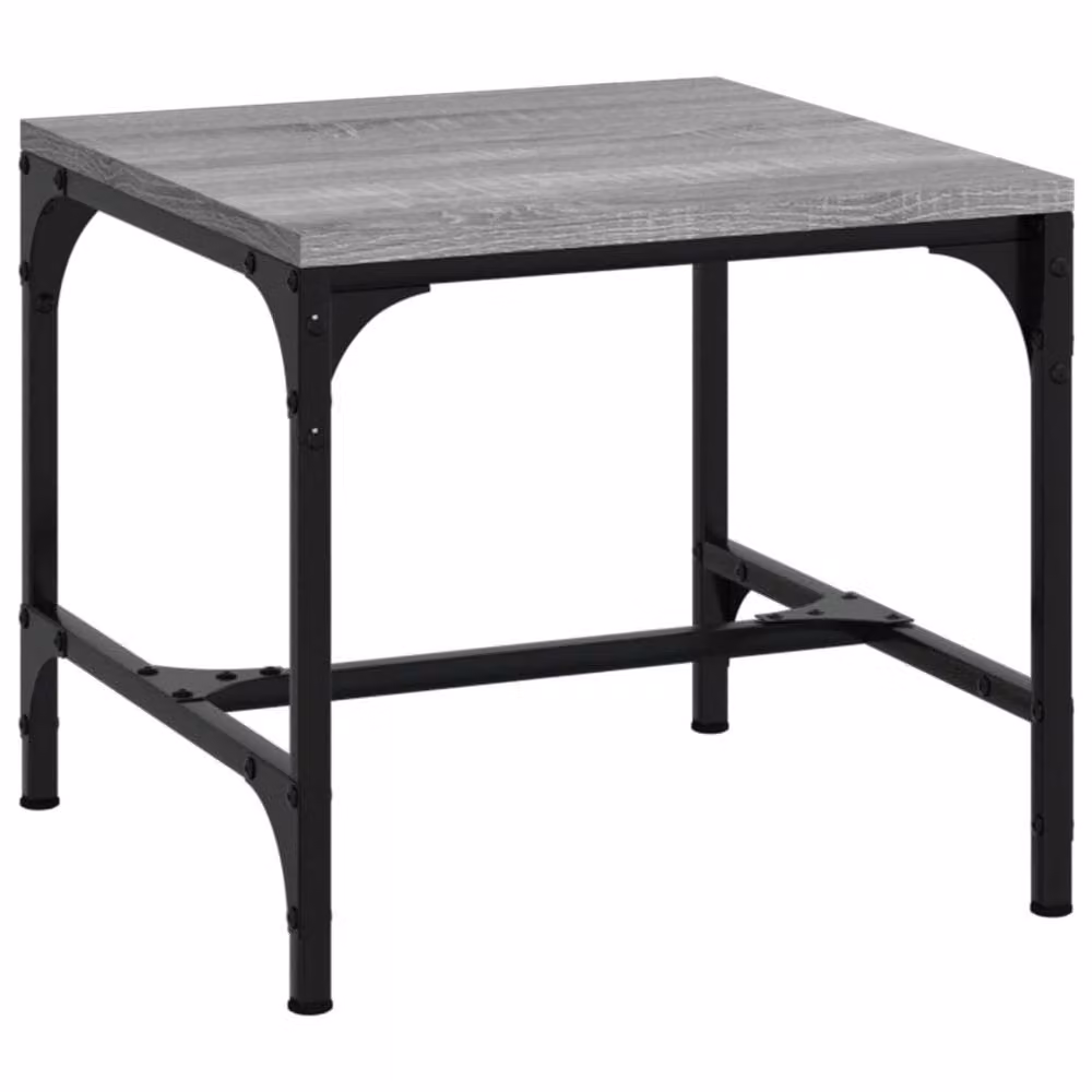Berkfield Home Set of 2 Grey Sonoma Side Tables, W/D/H: 40 x 40 x 35 cm – 4