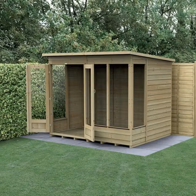 4LIFE Pent Summerhouse with Base in Beige