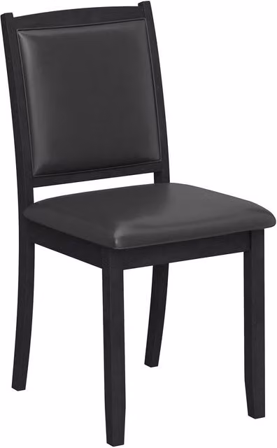 Gymax Black Faux Leather Upholstered Wooden Dining Chair