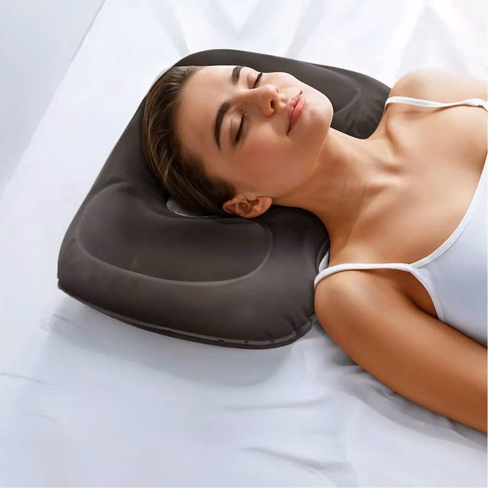 SPETLEK Grey Blow Up Contoured Coccyx Cushion for Hemorrhoid and Seat Pain Relief – 7