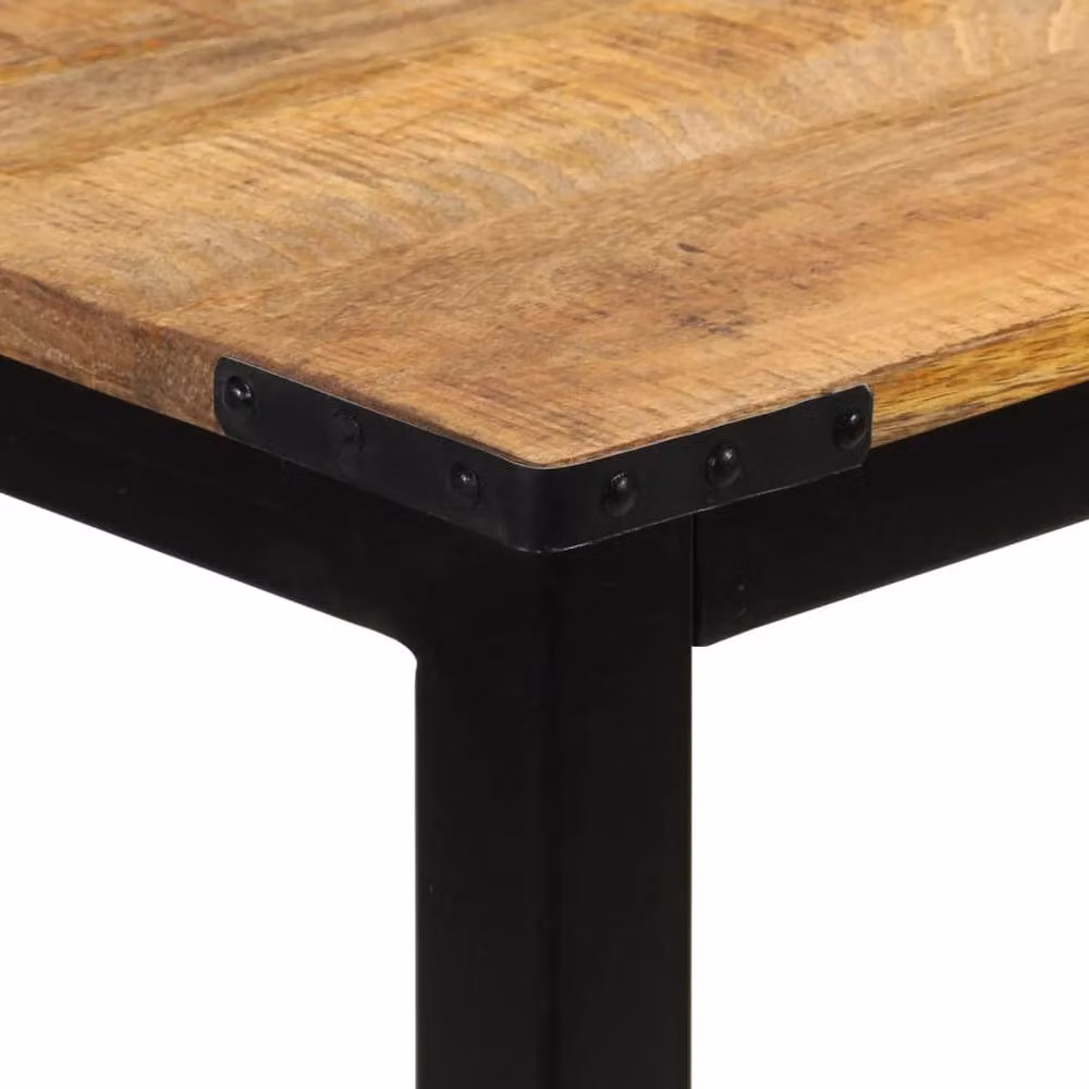 Berkfield Home Beautiful Rectangular Dining Table in Brown Solid Mango Wood W/D/H: 110 x 60 x 76 cm – 5
