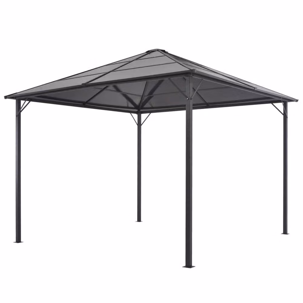 Berkfield Home Aluminium Gazebo with Roof, Black, W/D/H: 300 x 300 x 260 cm – 2