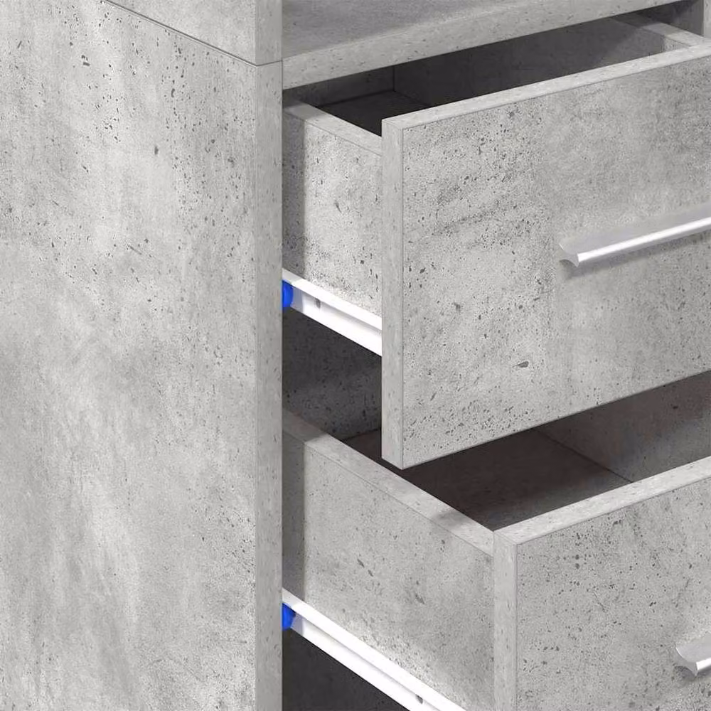 Berkfield Home Slim Storage Cabinet in Concrete Grey, W/D/H: 30 x 42.5 x 225 cm – 3