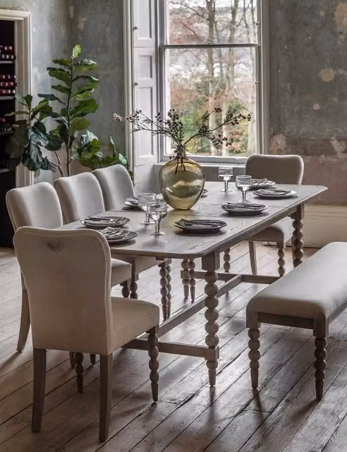 Gallery Direct Artisan Extendable Rectangular Dining Table in Natural Oak and Rubberwood