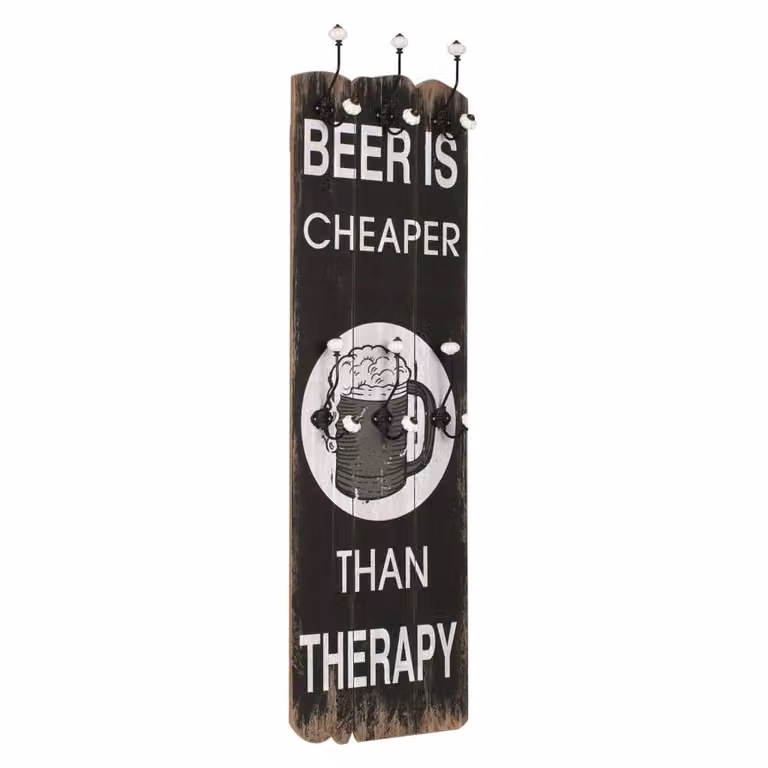Berkfield Home Wall-mounted Coat Rack with 6 Hooks, Black and Multicolour, W: 120 cm, D: 40 cm
