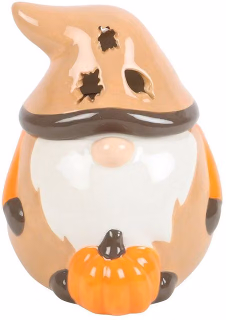 Something Different Autumn Gonk Ceramic Oil Burner in Orange, H: 13.0 cm, W: 10.0 cm, D: 10.0 cm