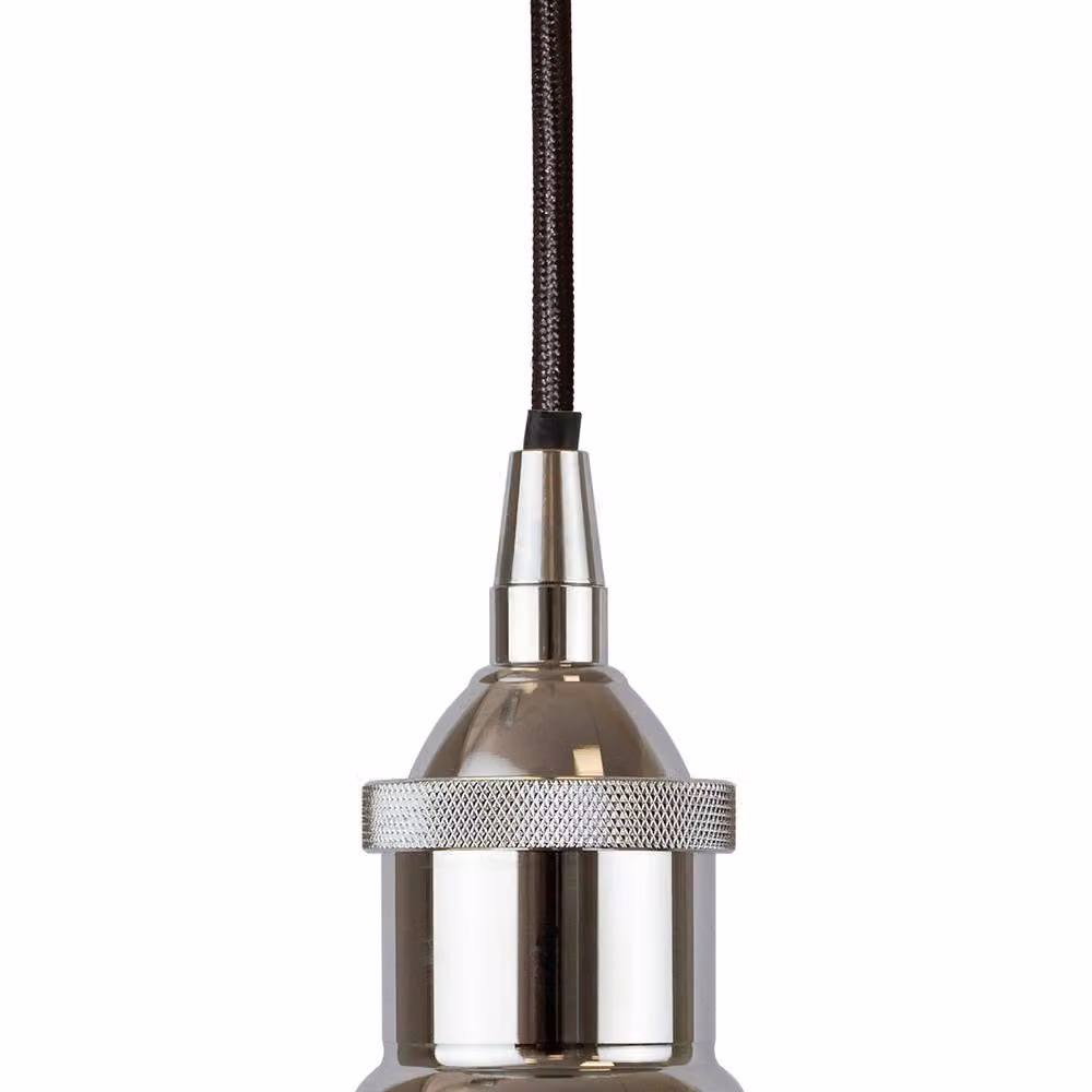 SE Home Worcester White Clay Pendant Light with Nickel and Black Dome Finish – 1