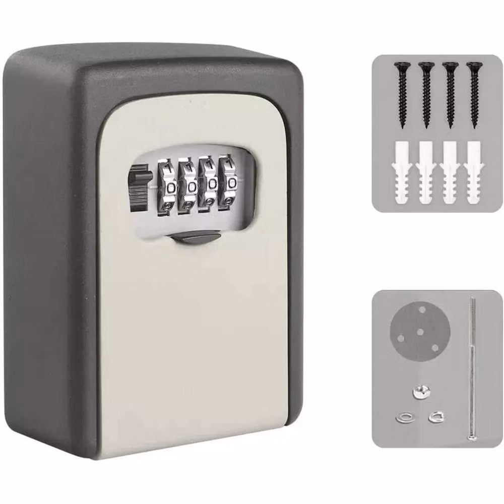 Nordara Wall Mounted High Security 4 Digit Combination Key Safe Box in Black – 2
