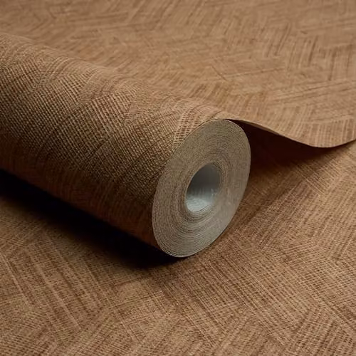 Grandeco Yuno Geometric Abstract Textured Wallpaper in Terracotta Brick