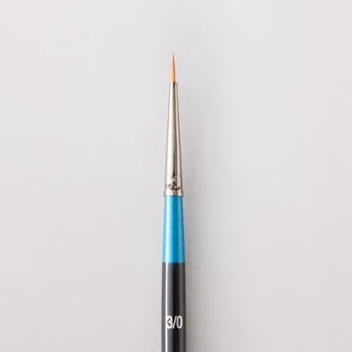 Daler-Rowney Aquafine Round Watercolour Brush, Soft Synthetic Hair, Short Handle, Size 3/0, Multicolour