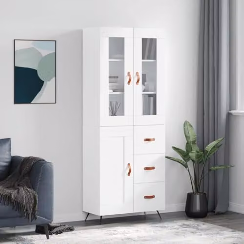 vidaXL Highboard in White, W: 69.5 cm, D: 34 cm, H: 180 cm – 2