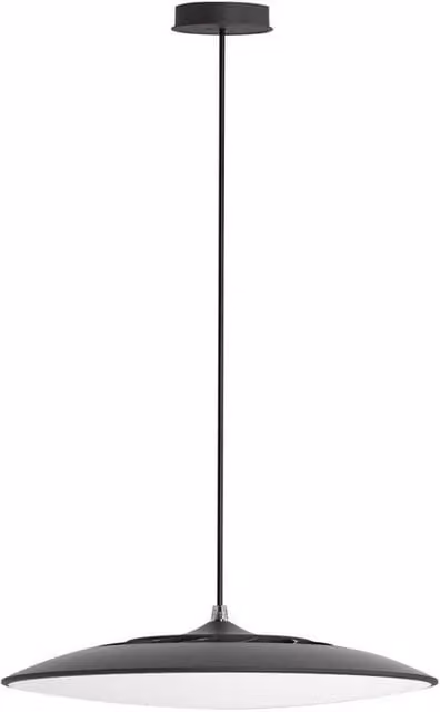Netlighting Slim Round LED Pendant Light, Black, Diameter: 25 cm, 16W, 3000K, 1440lm – 1