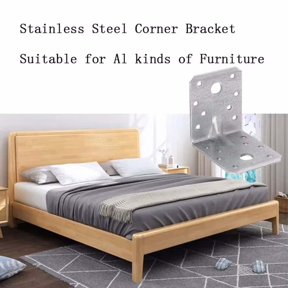VOGREX 14-Piece Heavy Duty Galvanised Steel 90 Degree Angle Corner Brackets in Silver – 4