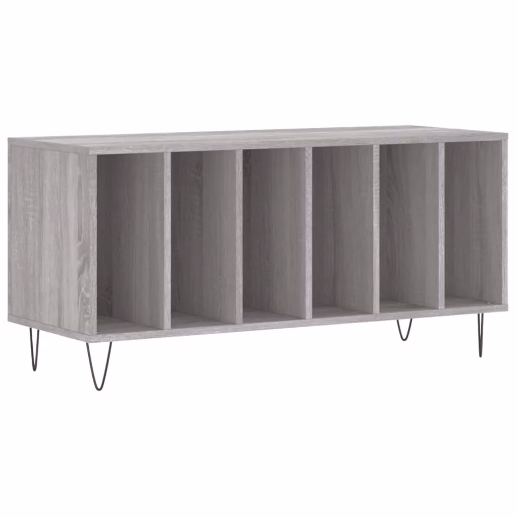 Berkfield Home Record Cabinet in Grey Sonoma, W/D/H: 100 x 38 x 48 cm – 2