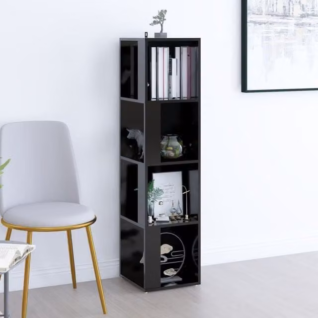 Berkfield Home Modern Corner Cabinet in Black, W/D/H: 33 x 33 x 132 cm