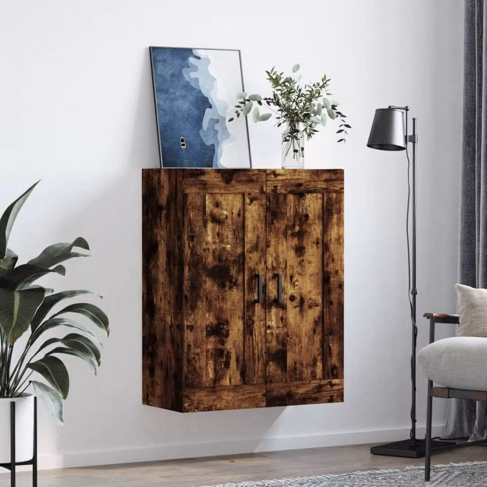 Berkfield Home Wall Mounted Smoked Oak Cabinet in Brown, W/D/H: 69.5 x 34 x 90 cm – 3