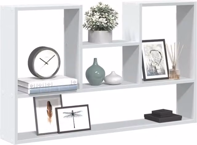 Berkfield Home Wall Mounted Shelf in White, W/D/H: 99 x 15 x 60 cm