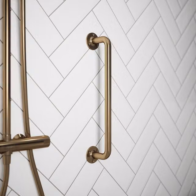 Rothley Brass Grab Rail in Gold and Bronze, Length: 45.7 cm