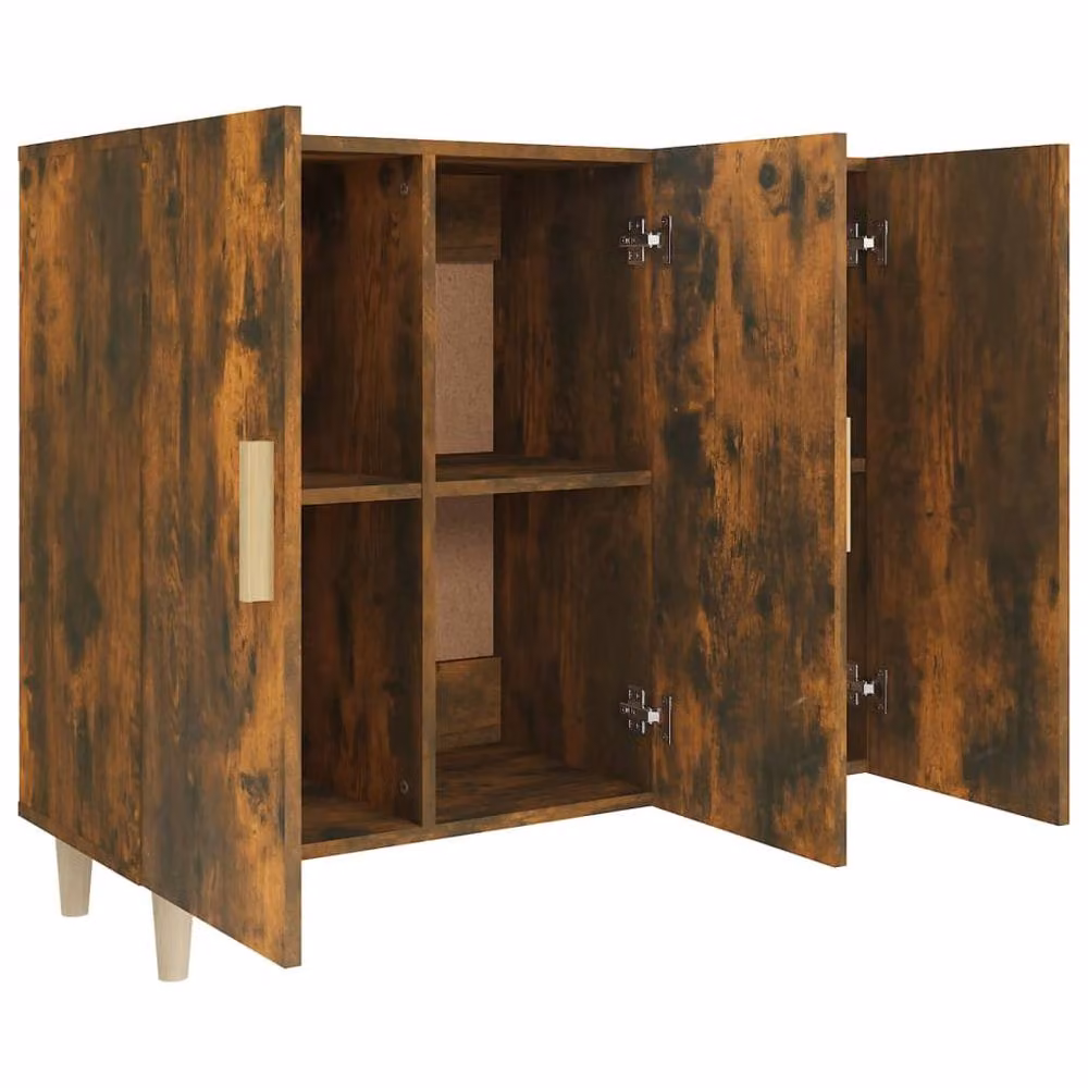 Berkfield Home Smoked Oak Sideboard in Brown, W/D/H: 90 x 34 x 80 cm – 3