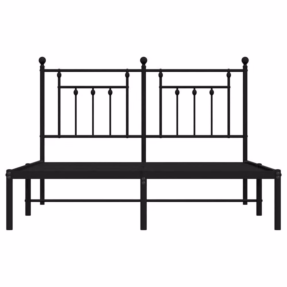 Berkfield Home Metal Bed Frame with Headboard, Black, W/D/H: 150 x 200 x 156 cm – 3