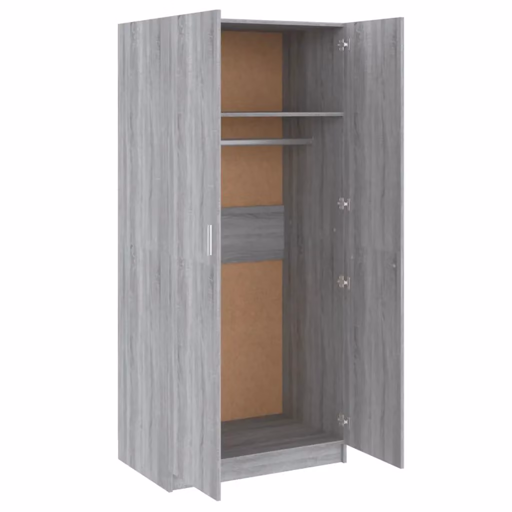 Berkfield Home Sonoma Wardrobe in Grey, W/D/H: 80 x 50 x 180 cm – 2