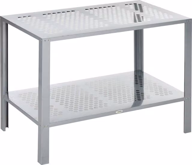Outsunny 2-Tier Corner Plant Stand, Silver Steel Flower Rack for Indoor and Outdoor Use – 1