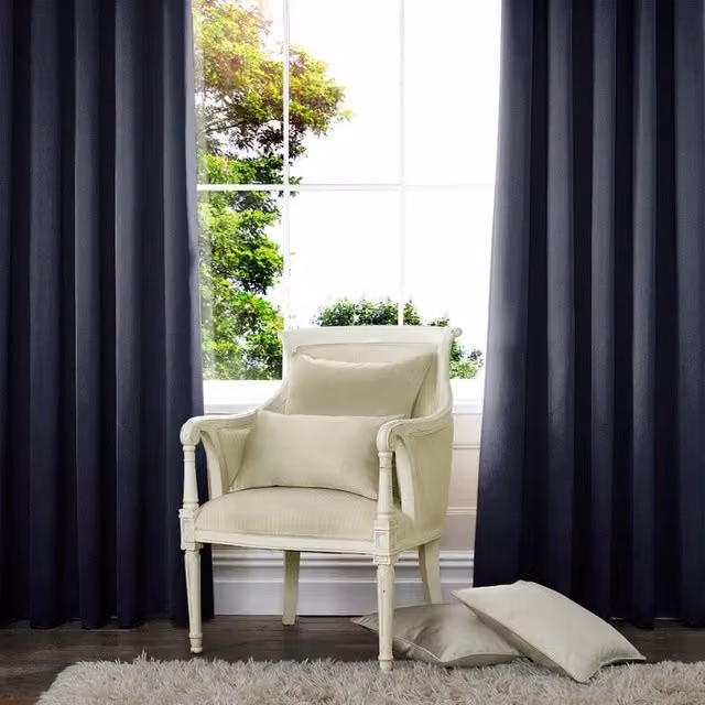 Terrys Made to Measure Blackout Fabric Curtain Panel in Blue