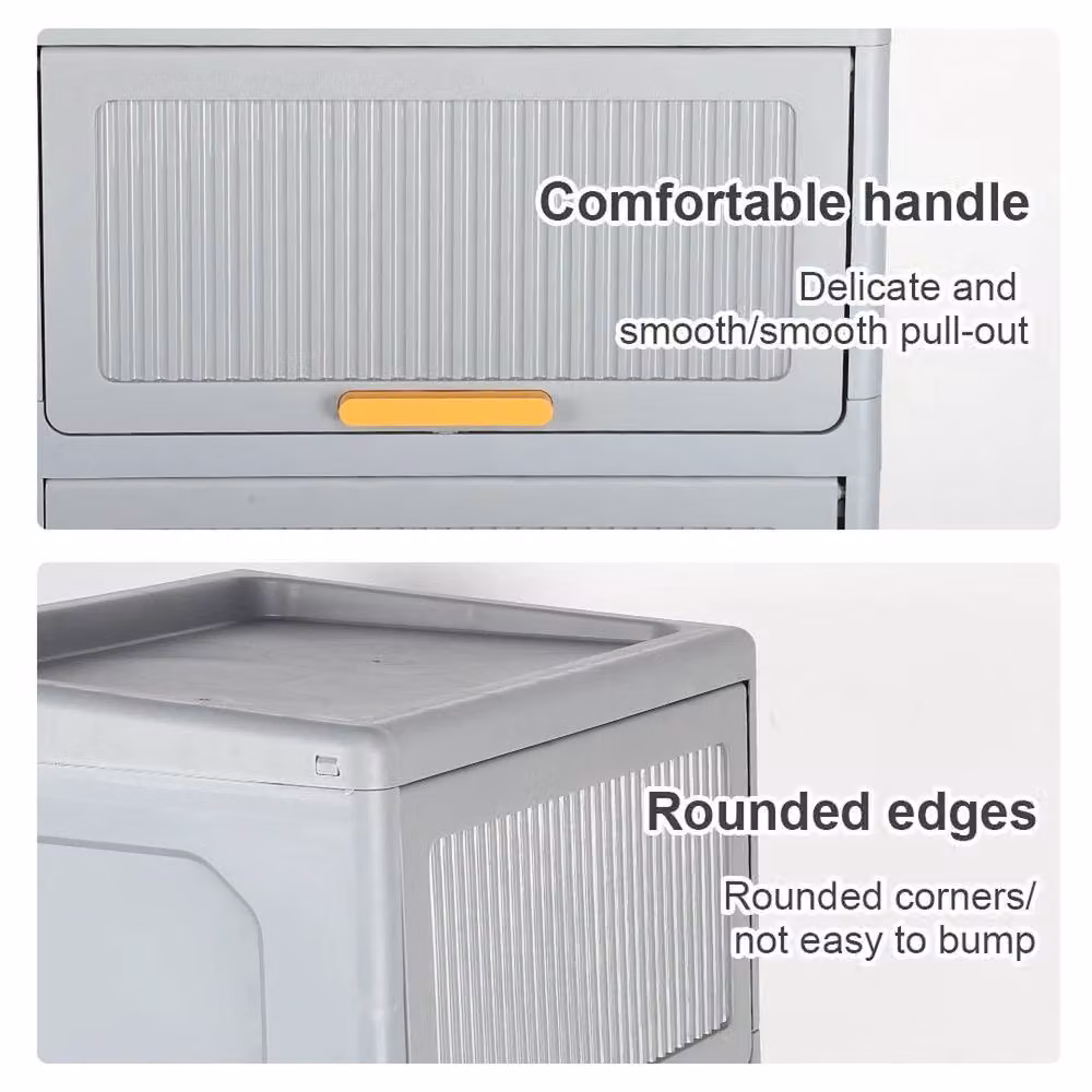 EONLION 6 Tier Grey Plastic Storage Cabinet with Doors and Drawers – 3