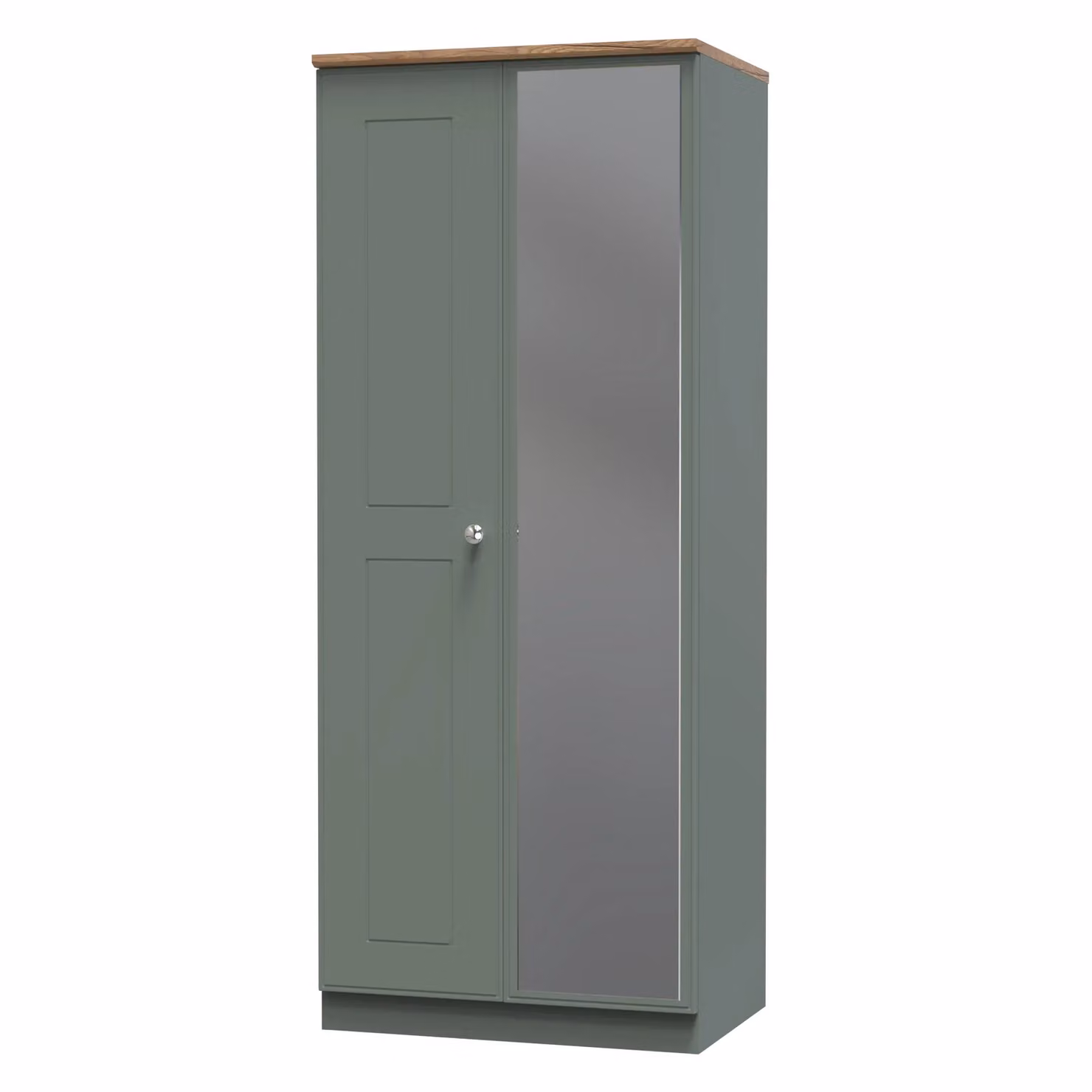 Albert 2 Door Mirrored Wardrobe in Pale Green, Ready Assembled – 2