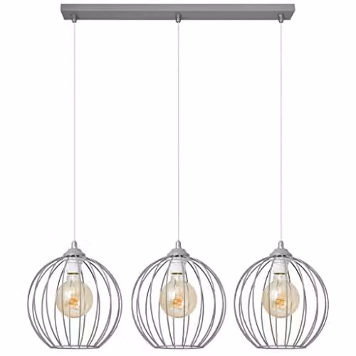 Netlighting Helam Mercure Straight Bar Pendant Ceiling Light, Grey, 70 cm – 1