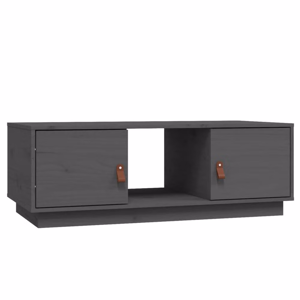 Berkfield Home Beautiful Coffee Table in Grey Solid Pine, W/D/H: 100 x 50 x 35 cm – 2