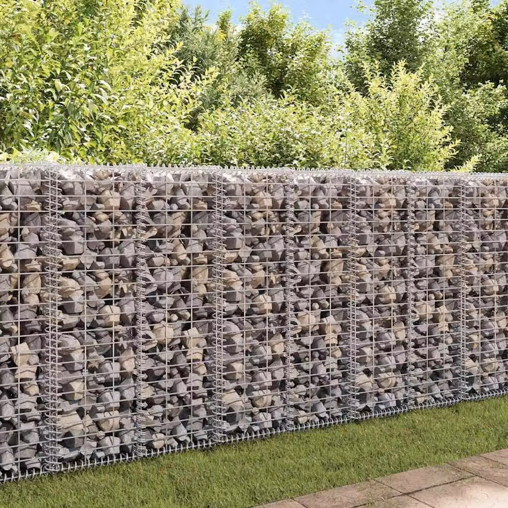 Berkfield Home Galvanised Steel Gabion Basket with Lids in Silver, W: 100 cm, D: 30 cm, H: 30 cm – 2