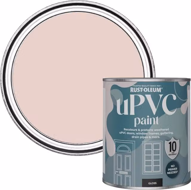 Rust-Oleum Gloss Finish UPVC Paint in Pink, 0.75 l