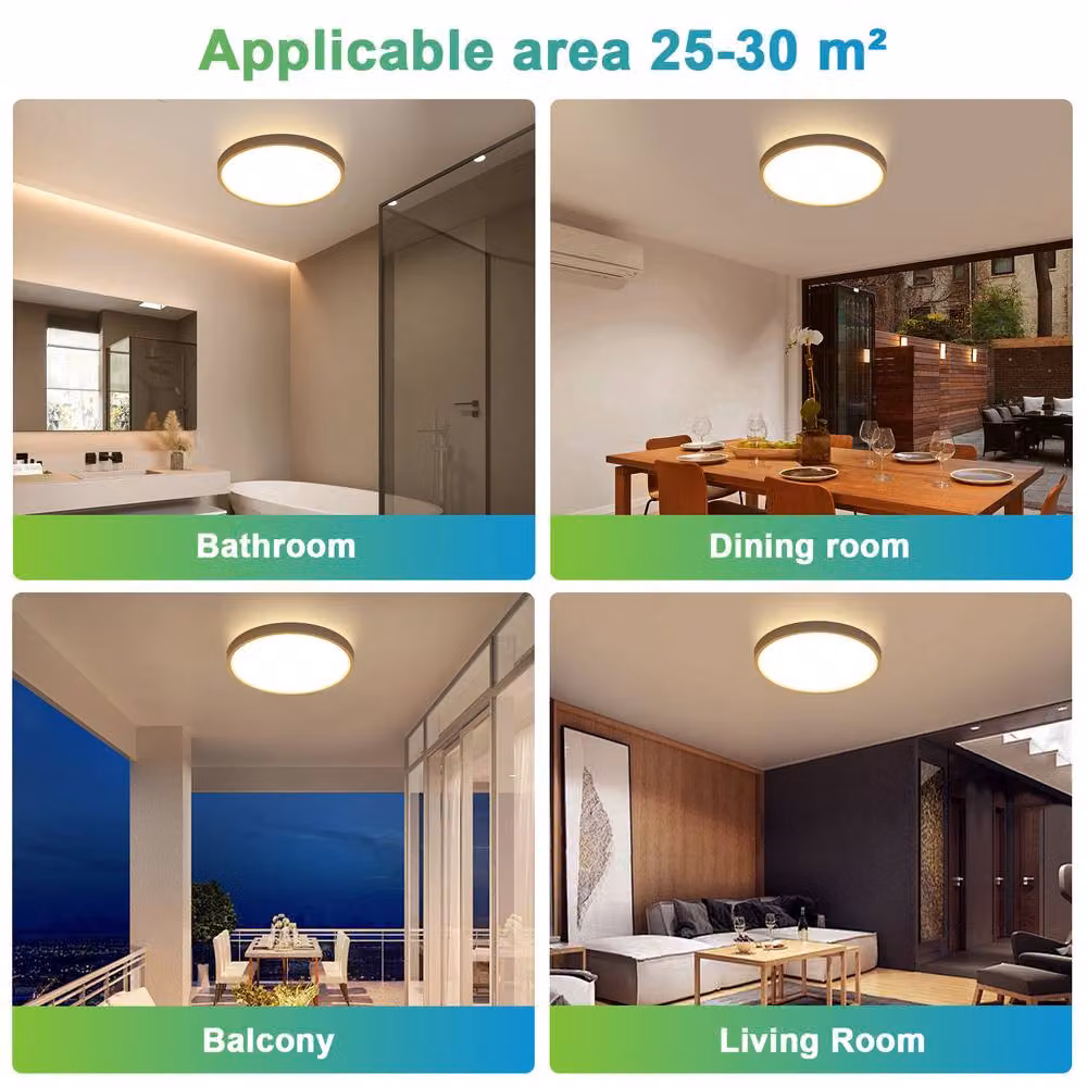 Pheashine White Ultra-Thin Round LED Ceiling Light, 36W, 3000K Warm White, Diameter: 40 cm – 4