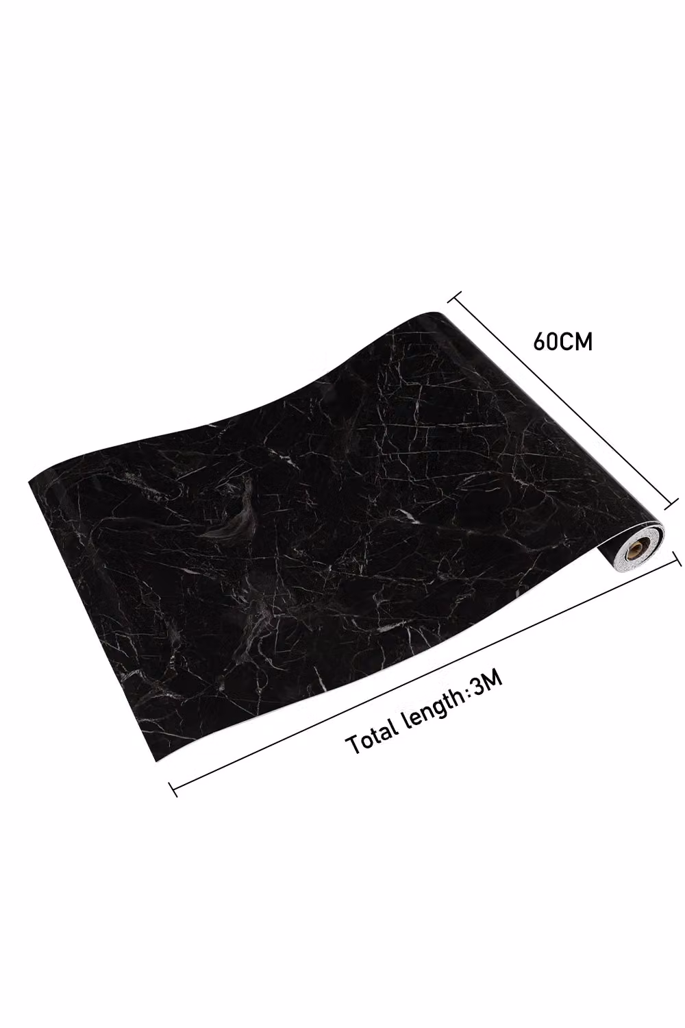 Living and Home Black Marble Effect Self Adhesive Vinyl Wallpaper Roll, Size: 300 x 60 cm – 2