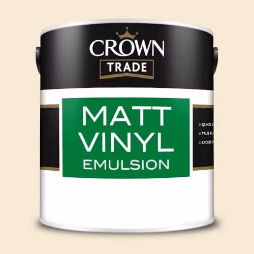 Crown Trade Matt Vinyl Dispersion Paint in Multicolour Beige and Yellow, 2.5 l – 2