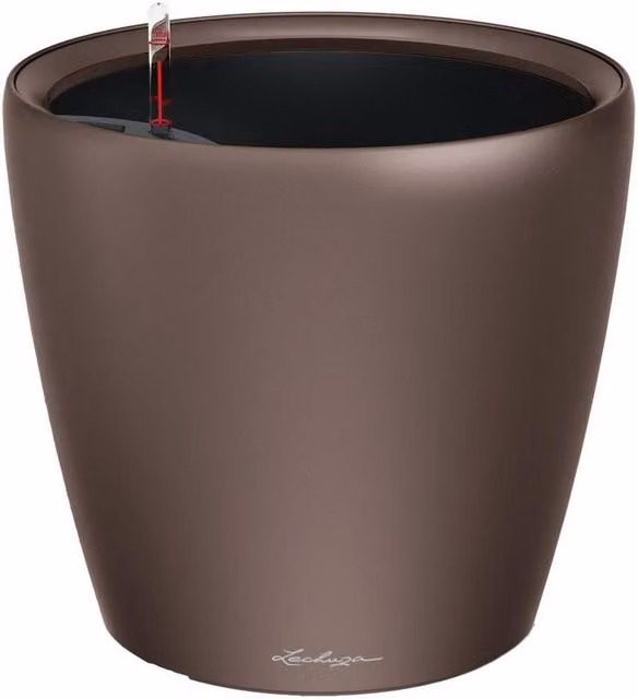 LECHUZA Classico Ls Round Self-Watering Planter in Brown