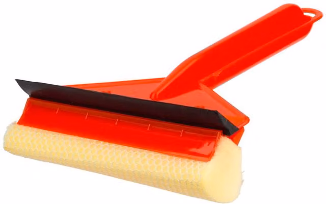 Bedsland Small Compact Window Squeegee for Glass and Mirrors, Red