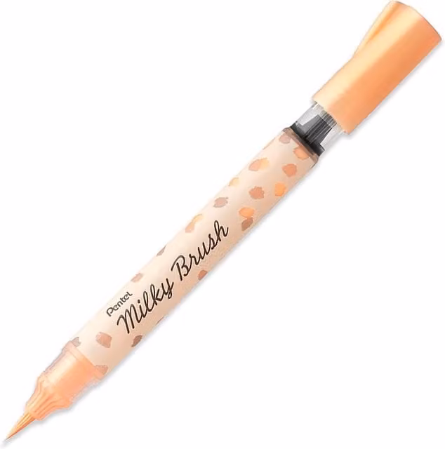 Pentel Milky Brush Pen in Orange