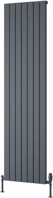 Bathroom Kingdom Piatto Anthracite Single Flat Panel Vertical Aluminium Radiator, Grey, H: 180 cm, W: 52 cm
